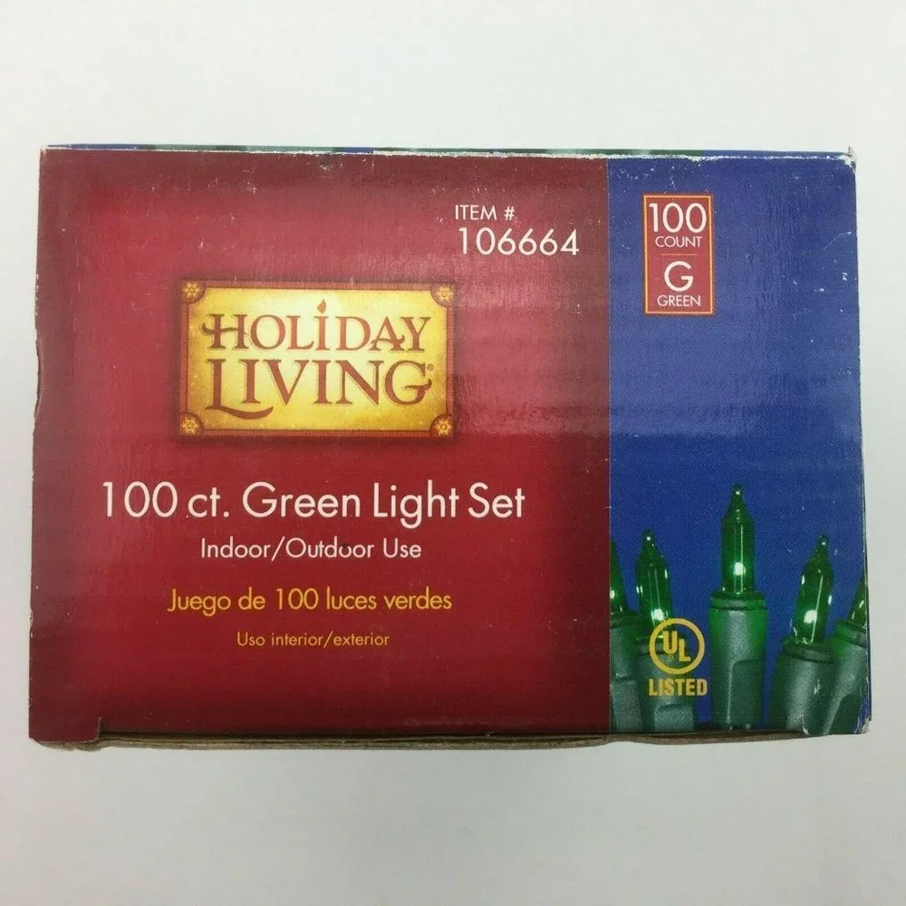 Holiday Living 100 Green Christmas Light Set Green Wire U04ZI24D